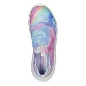 Skechers Girls Air Cooled Memory Foam Ultra Flex 2.0 Swirlology Slip On Shoes 6